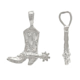 14k Yellow White or Rose Gold Western Cowgirl Boots Cowboy Boots Charm Pendant 1.3 grams