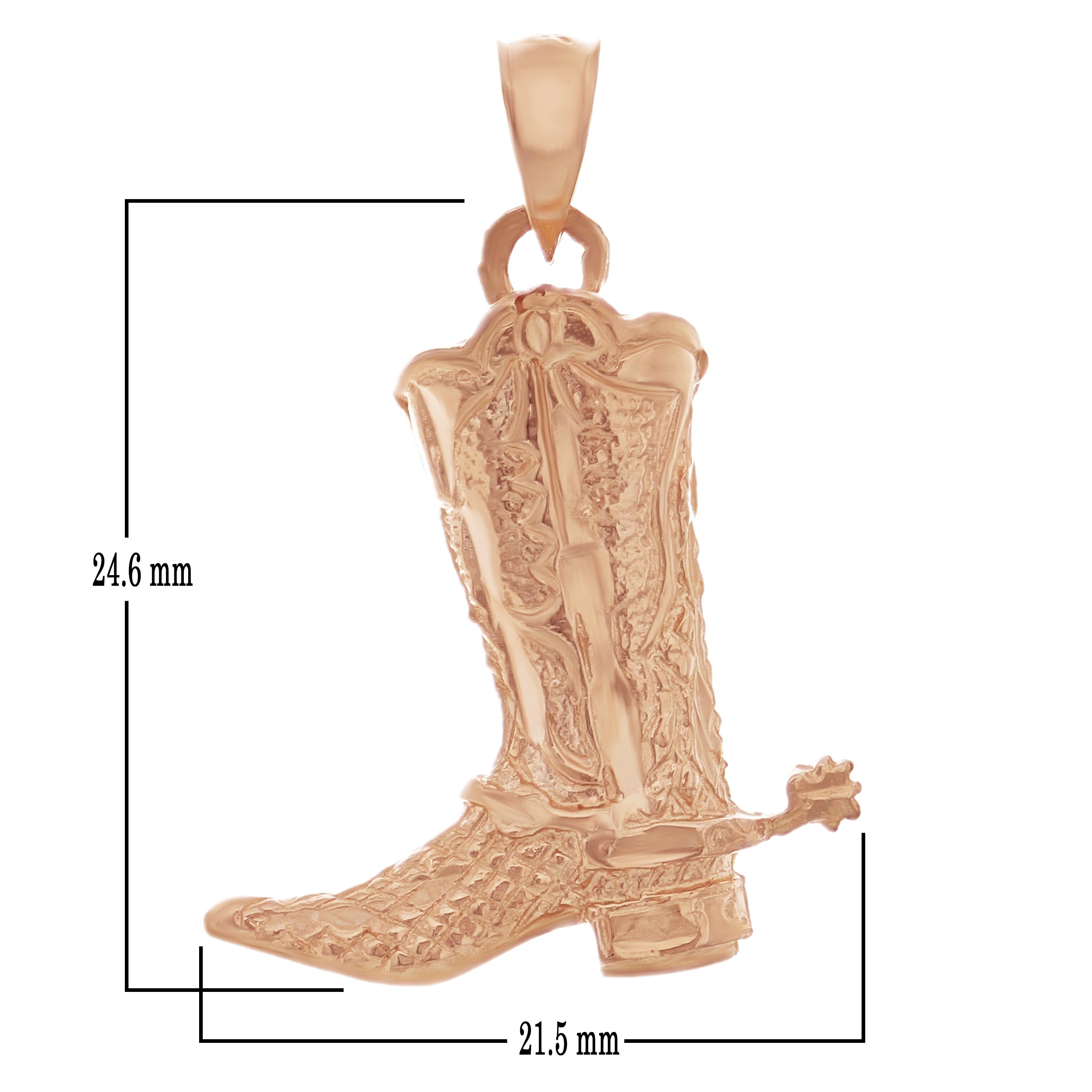 14k Yellow White or Rose Gold Western Cowgirl Boots Cowboy Boots Charm Pendant 1.3 grams