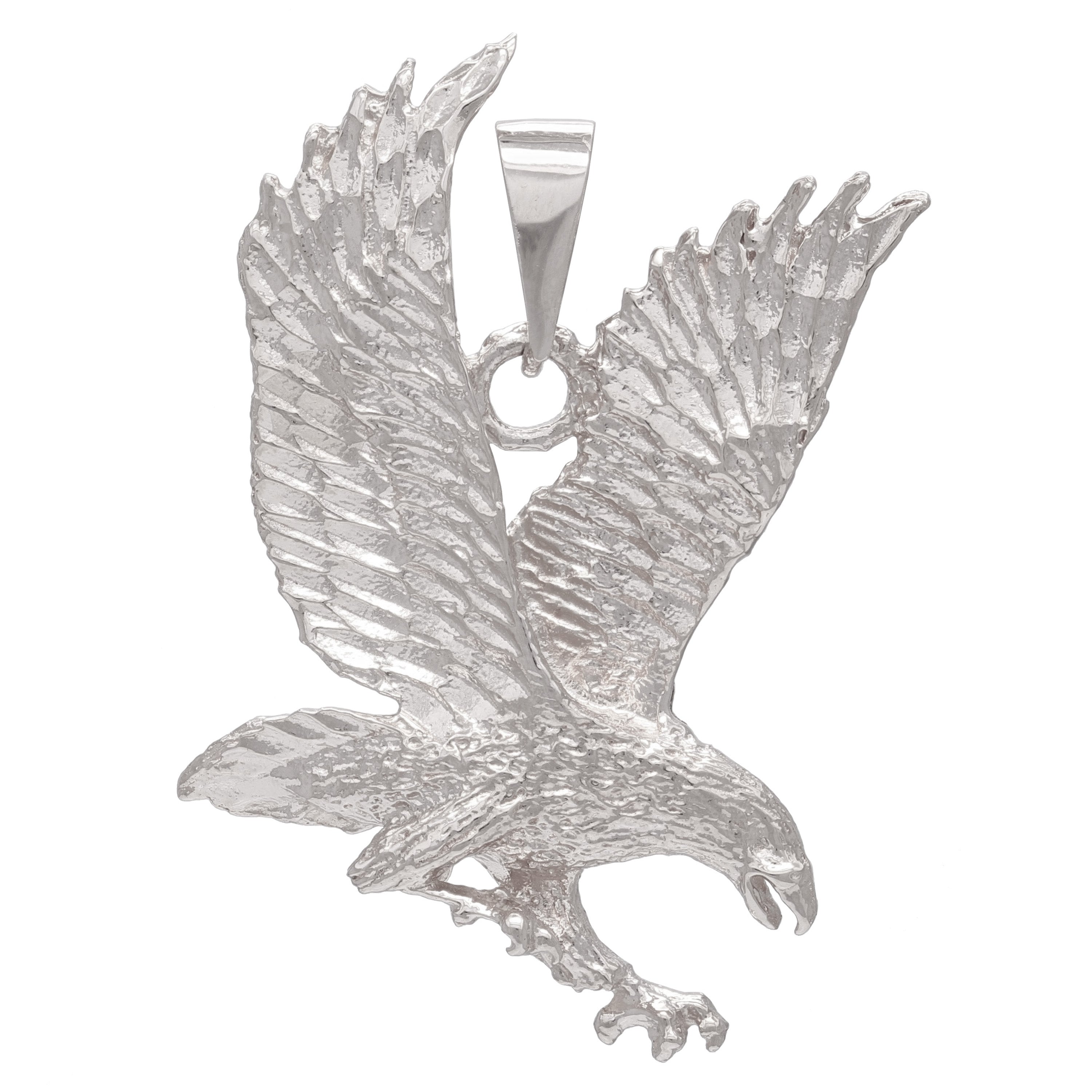 14k Yellow White or Rose Gold Diamond Cut Flying American Eagle Charm Pendant 1.6" 9.8 grams