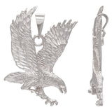14k Yellow White or Rose Gold Diamond Cut Flying American Eagle Charm Pendant 1.6" 9.8 grams