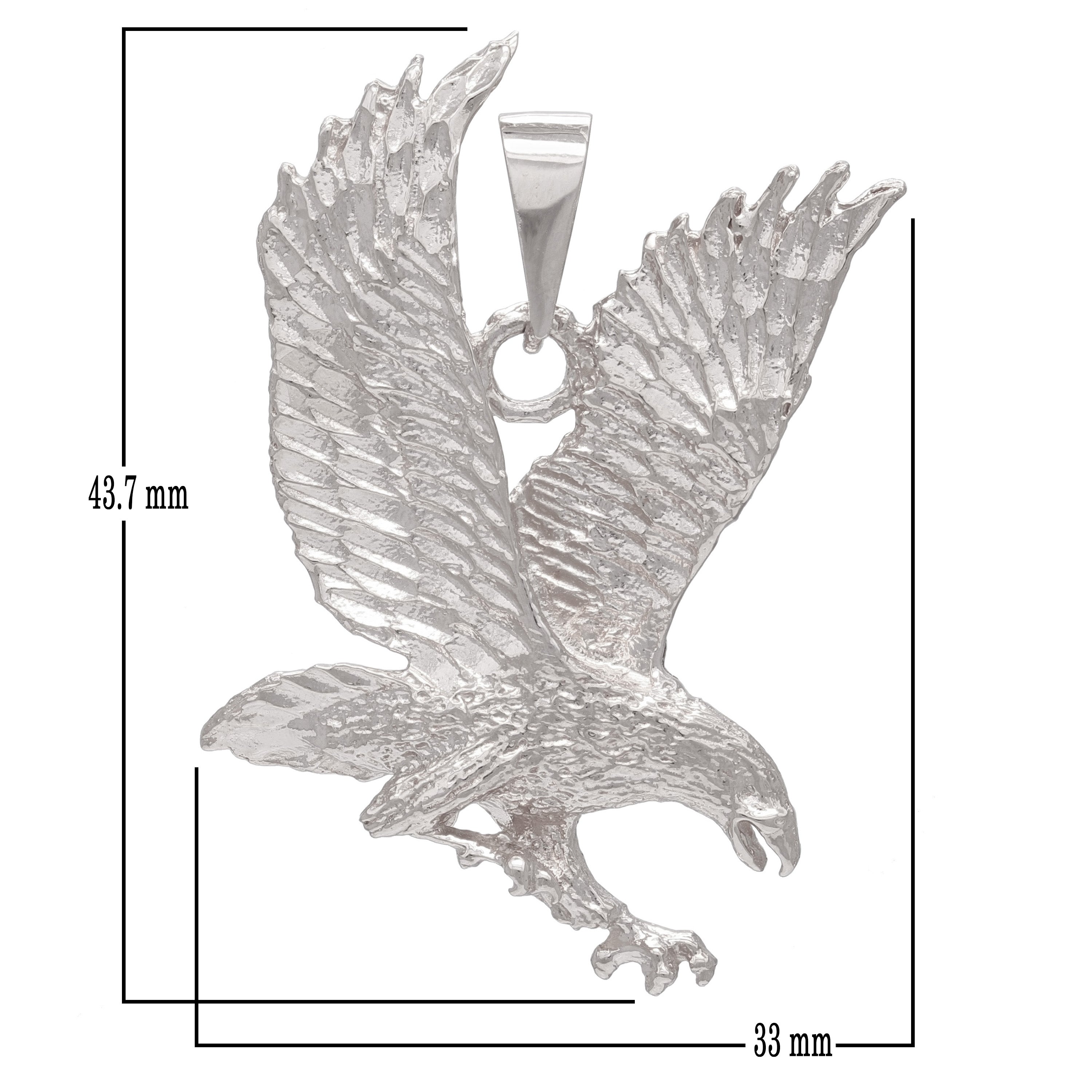 14k Yellow White or Rose Gold Diamond Cut Flying American Eagle Charm Pendant 1.6" 9.8 grams