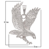 14k Yellow White or Rose Gold Diamond Cut Flying American Eagle Charm Pendant 1.6" 9.8 grams