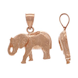 14k Yellow White or Rose Gold Solid Animal Lucky Elephant Charm Pendant 6.5 grams