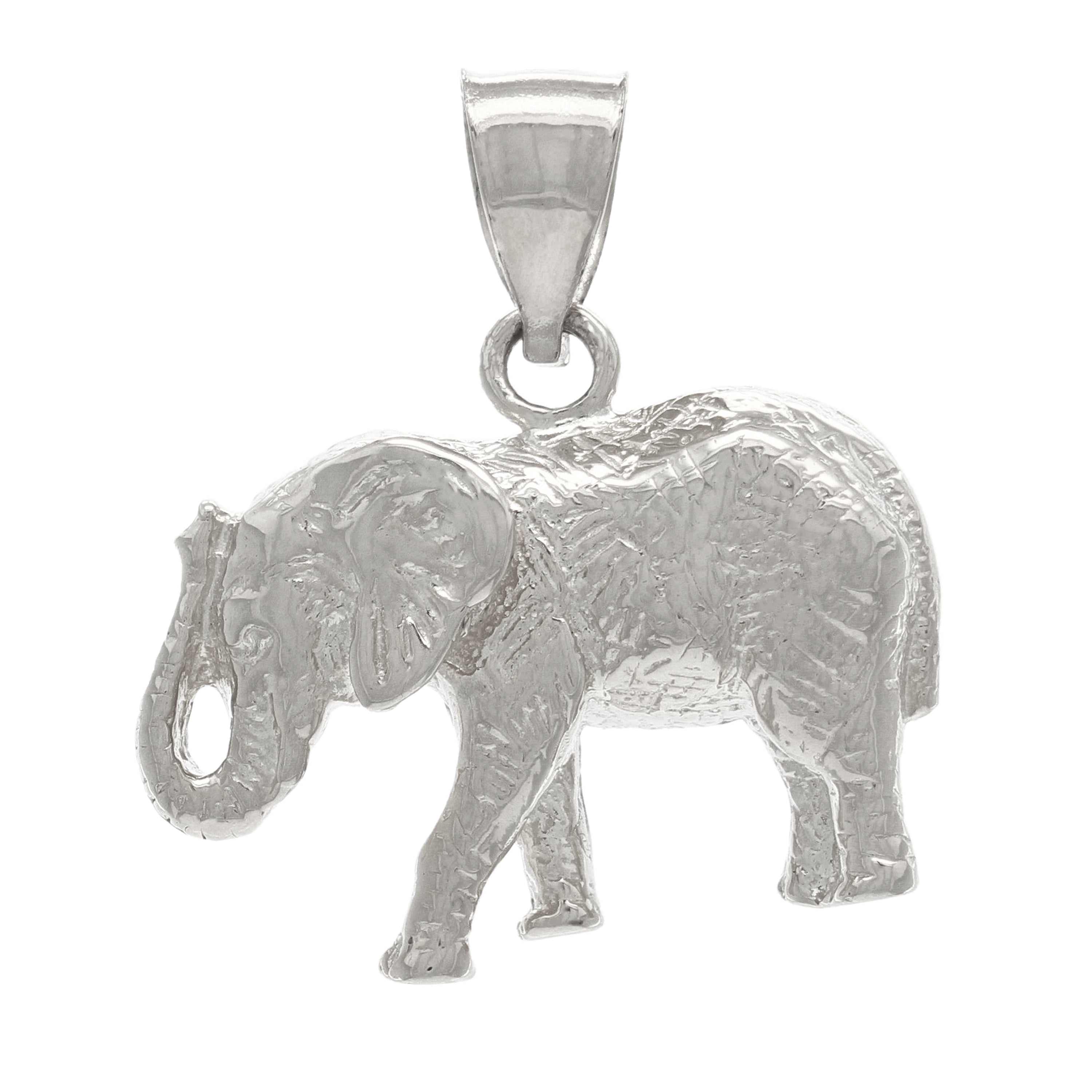 14k Yellow White or Rose Gold Solid Animal Lucky Elephant Charm Pendant 6.5 grams