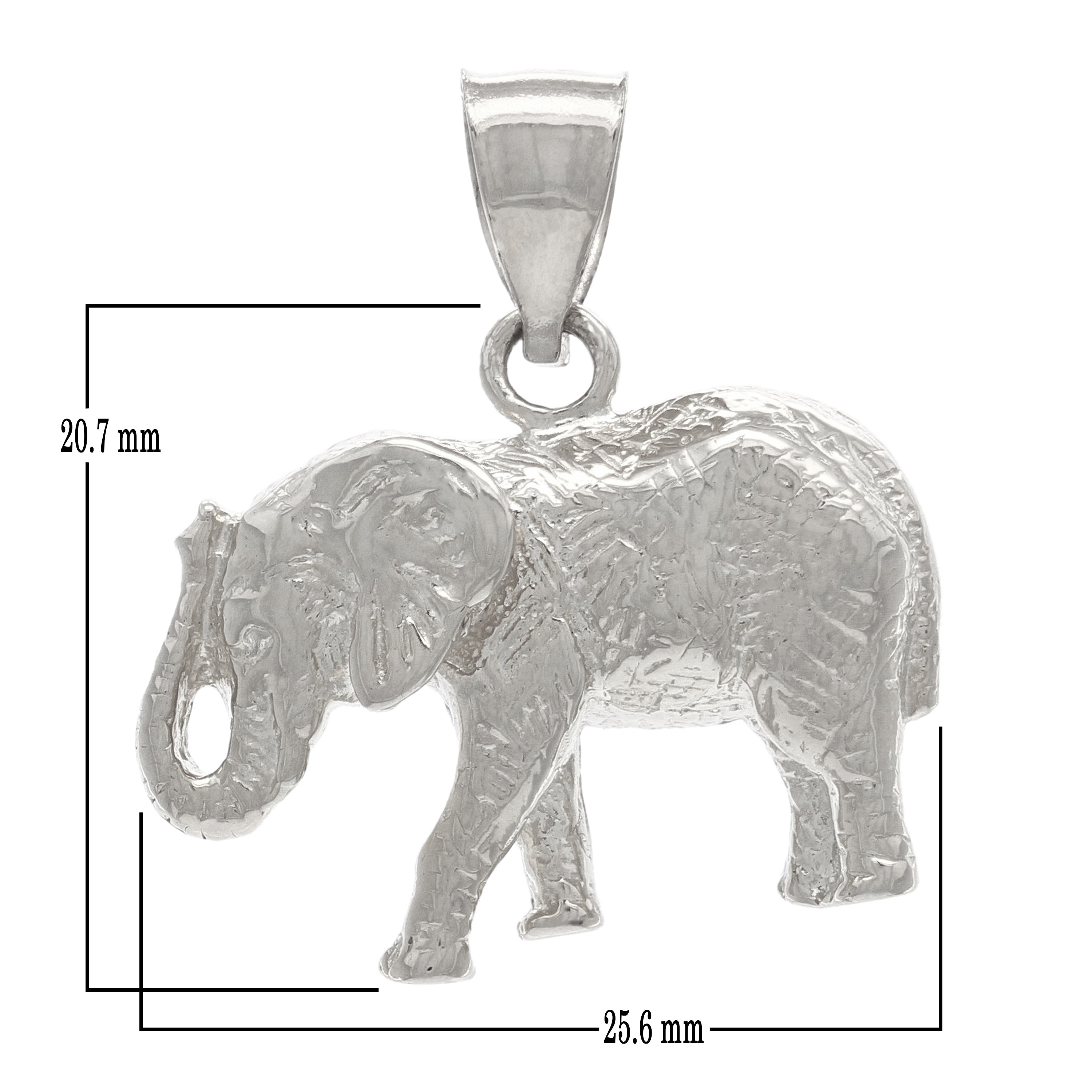 14k Yellow White or Rose Gold Solid Animal Lucky Elephant Charm Pendant 6.5 grams