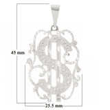 14k Yellow White or Rose Gold Solid Money $ Dollar Sign Charm Pendant 1.75" 4.6 grams