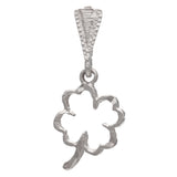 14k Yellow White or Rose Gold Outlined Flower Lucky Four Leaf Clover Charm Pendant 0.6 gram