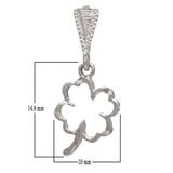 14k Yellow White or Rose Gold Outlined Flower Lucky Four Leaf Clover Charm Pendant 0.6 gram