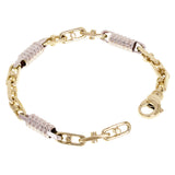 14k Yellow &amp; White Gold Handmade Spring Barrel Link Bracelet 7" - 9" 7mm