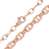 10k Yellow White or Rose Gold Handmade Mariner Link Chain Necklace 9.5mm 19" - 28"