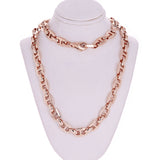 10k Yellow White or Rose Gold Handmade Mariner Link Chain Necklace 9.5mm 19" - 28"