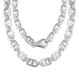 10k Yellow White or Rose Gold Handmade Mariner Link Chain Necklace 9.5mm 19" - 28"