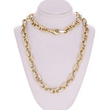 10k Yellow White or Rose Gold Handmade Mariner Link Chain Necklace 9.5mm 19" - 28"