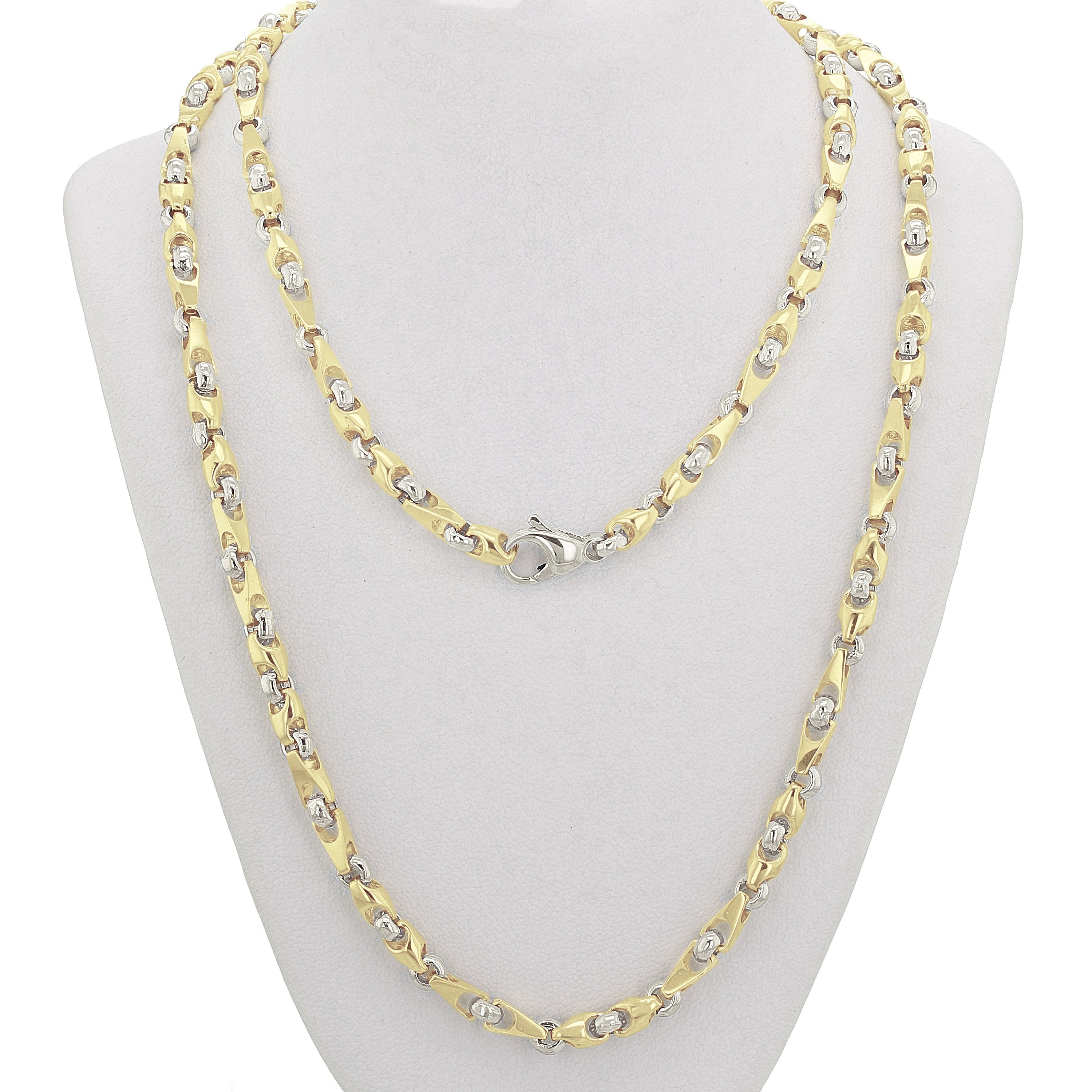 14k Yellow White or Rose Gold Handmade Fashion Link Necklace 18" - 30" 5mm