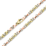 10k Yellow, White, or Rose Gold Solid Handmade Fashion Link Necklace 20" - 30" 5mm
