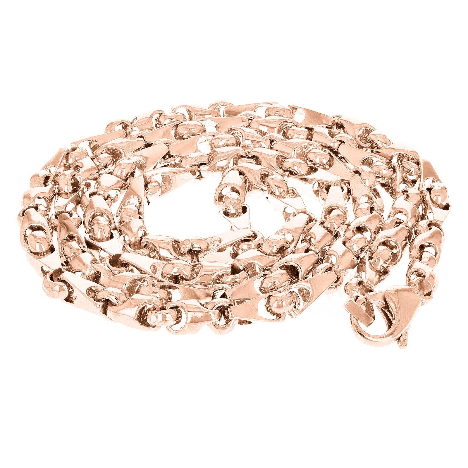10k Yellow, White, or Rose Gold Solid Handmade Fashion Link Necklace 20" - 30" 5mm