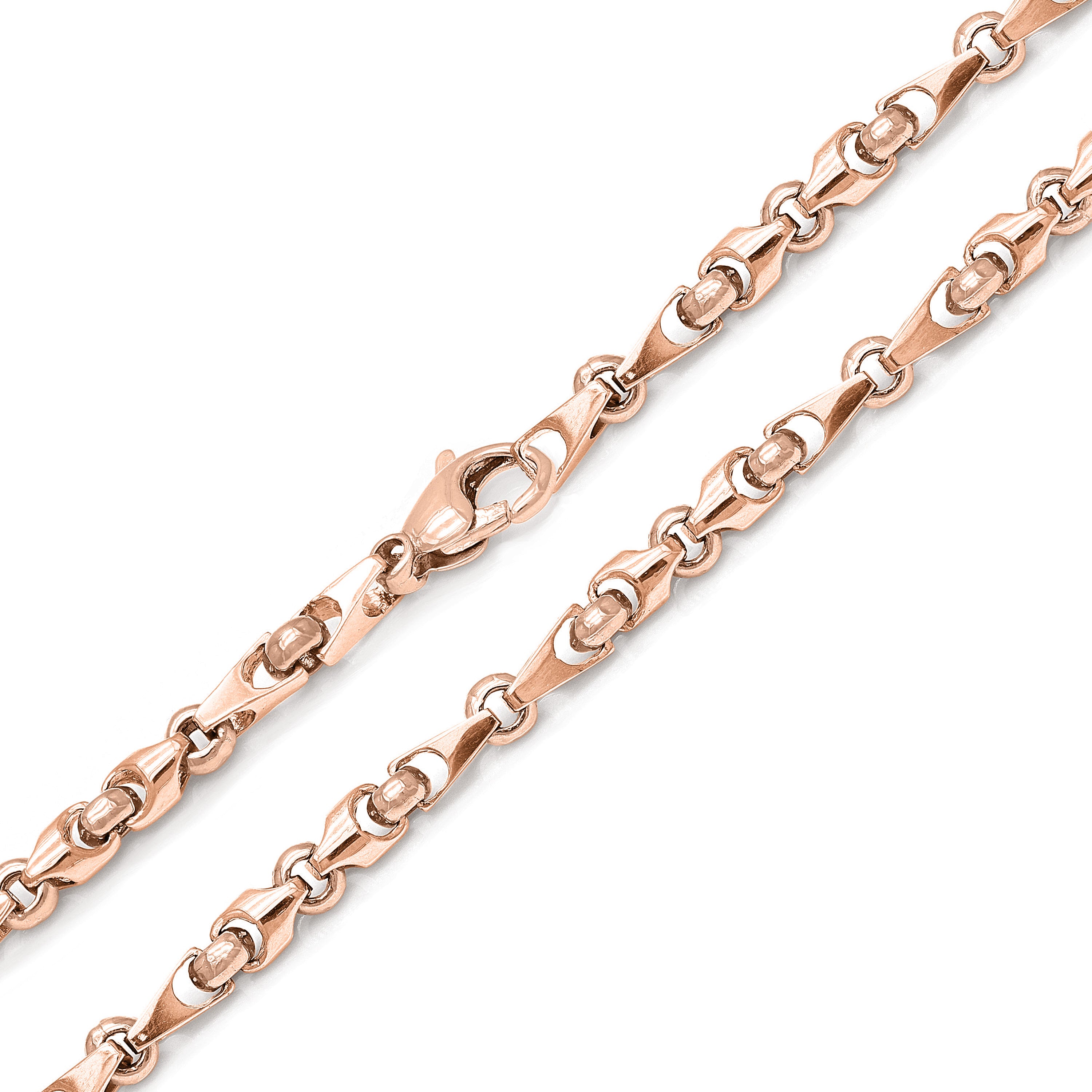 10k Yellow, White, or Rose Gold Solid Handmade Fashion Link Necklace 20" - 30" 5mm