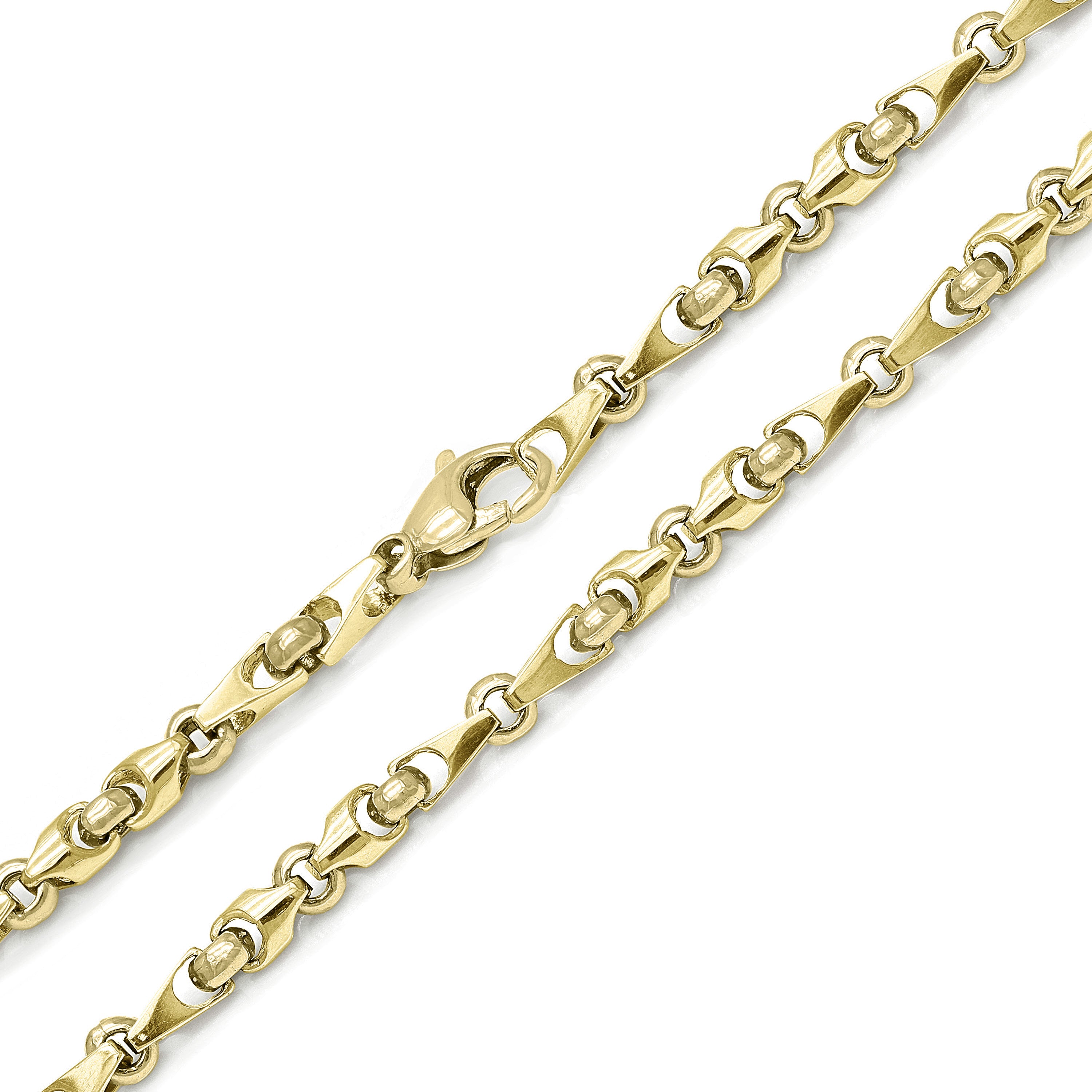 10k Yellow, White, or Rose Gold Solid Handmade Fashion Link Necklace 20" - 30" 5mm