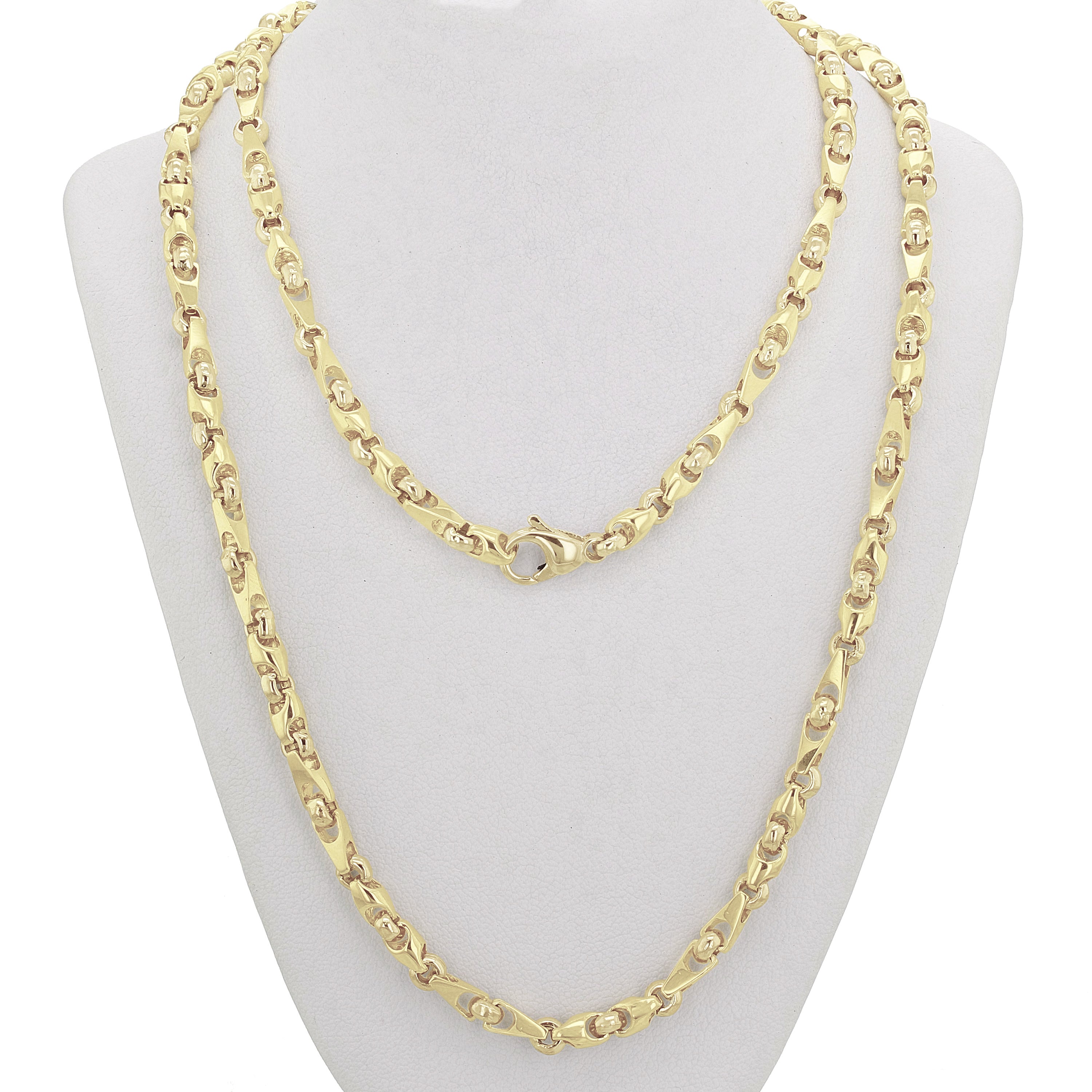 10k Yellow, White, or Rose Gold Solid Handmade Fashion Link Necklace 20" - 30" 5mm