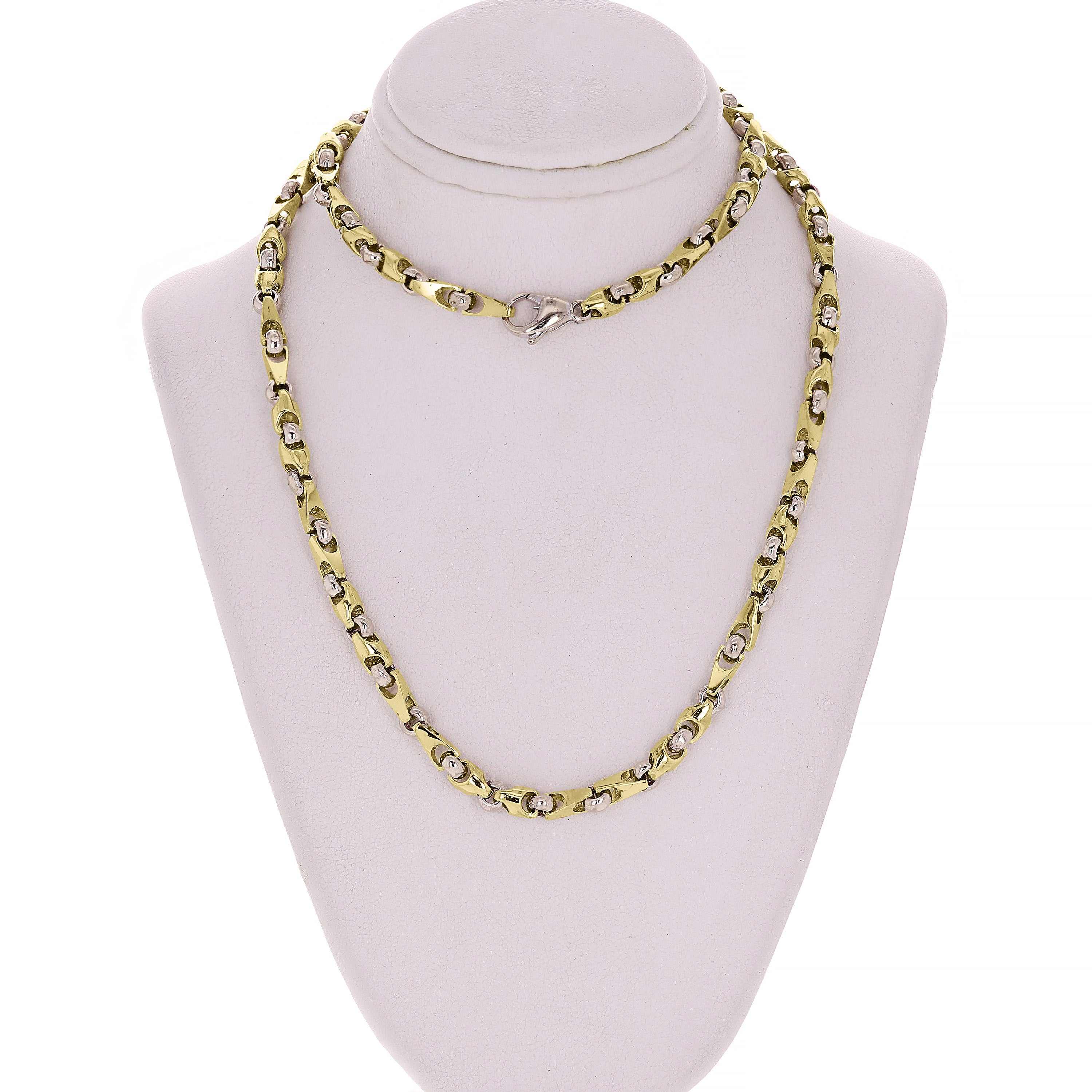 10k Yellow, White, or Rose Gold Solid Handmade Fashion Link Necklace 20" - 30" 5mm