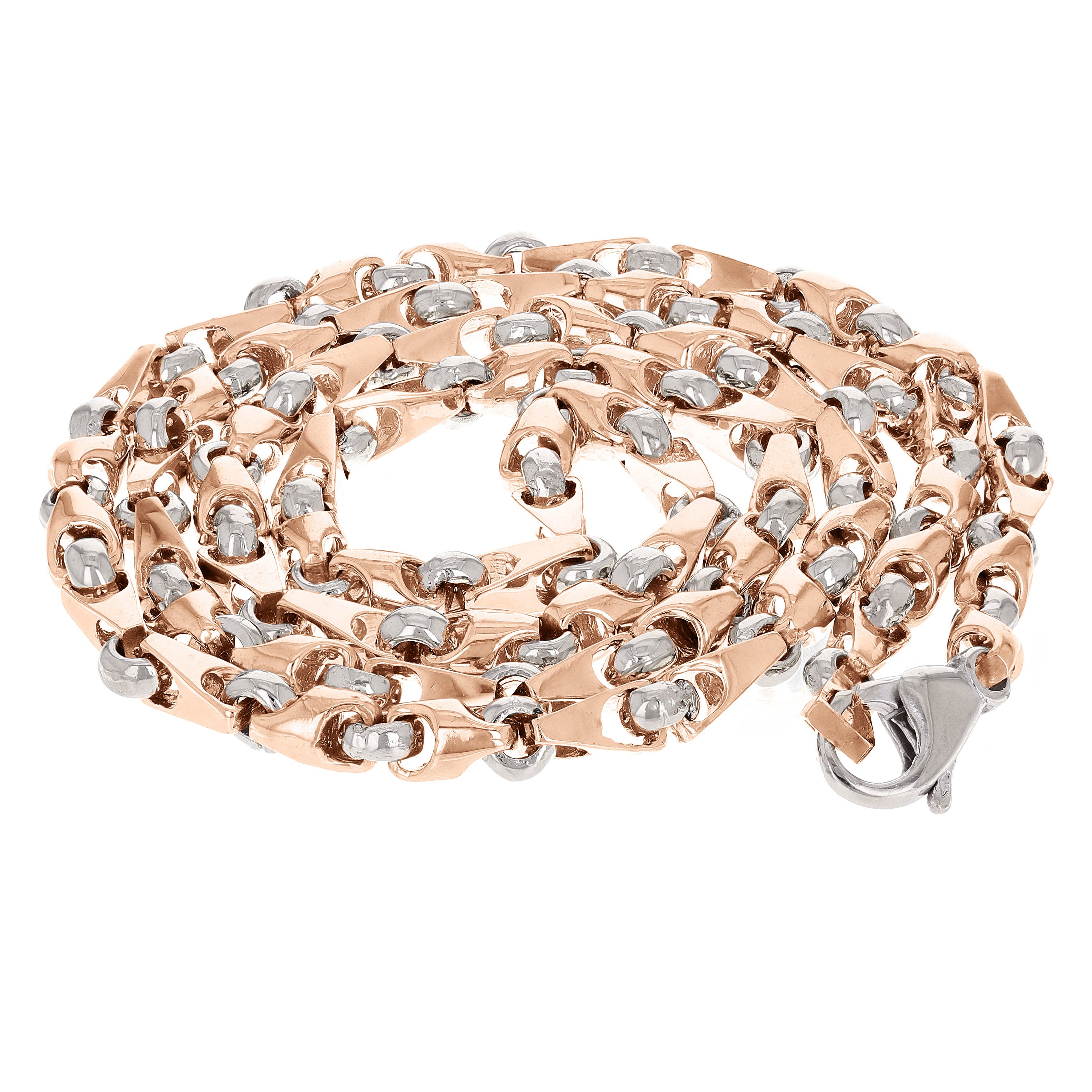 10k Yellow, White, or Rose Gold Solid Handmade Fashion Link Necklace 20" - 30" 5mm