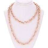 14k Yellow White or Rose Gold Handmade Fashion Link Necklace 8mm
