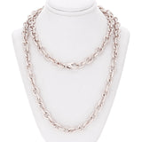 14k Yellow White or Rose Gold Handmade Fashion Link Necklace 8mm
