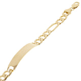 Men's 14k Yellow Gold Solid Engravable Figaro ID Bracelet 10.1mm 7" - 9"
