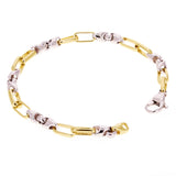 10k Two Tone Gold Solid Handmade Fashion Link Bracelet 7" - 9" 5mm