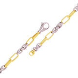 10k Two Tone Gold Solid Handmade Fashion Link Bracelet 7" - 9" 5mm