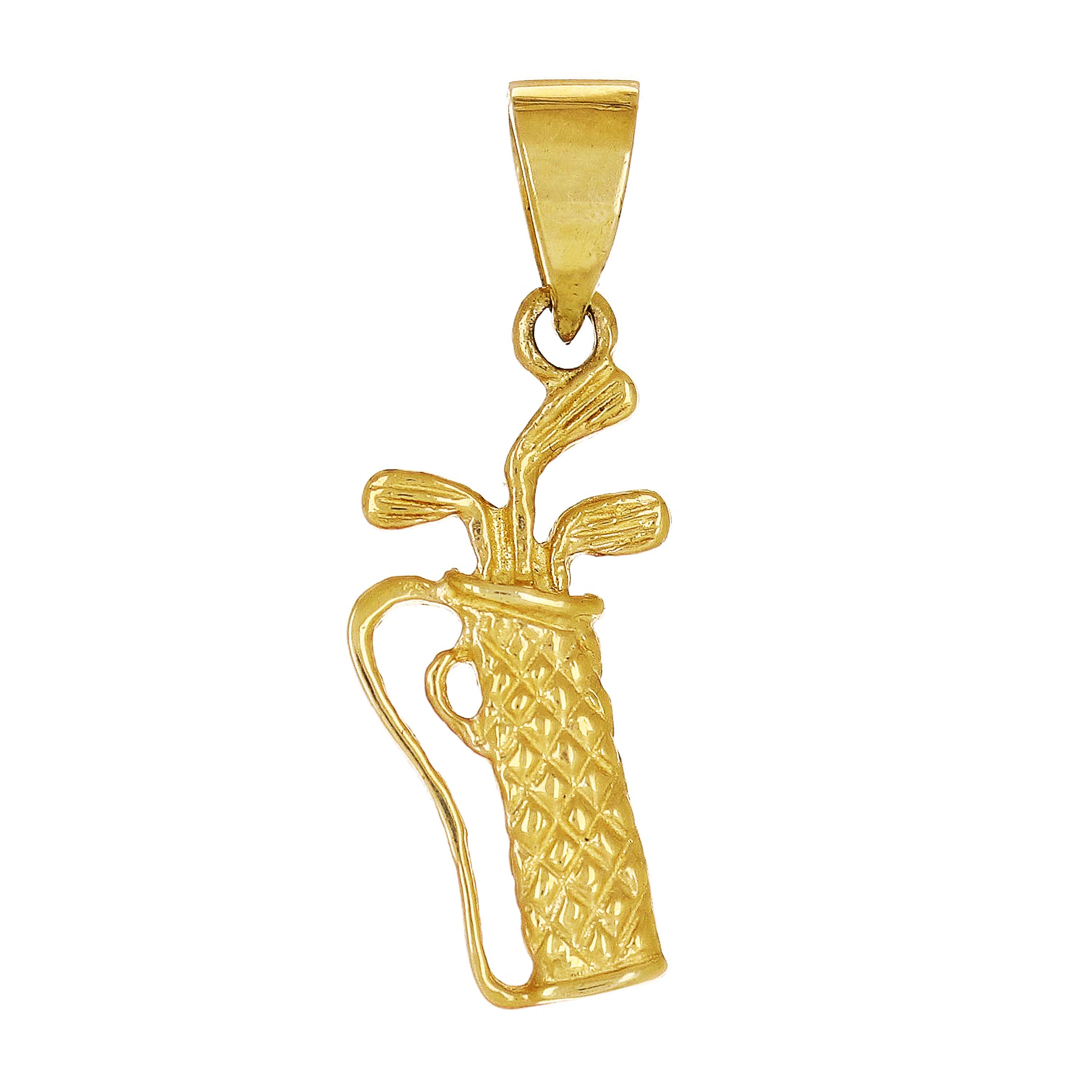 14k Yellow White or Rose Gold Solid Golf Ball Golf Charm Pendant 1.3 grams