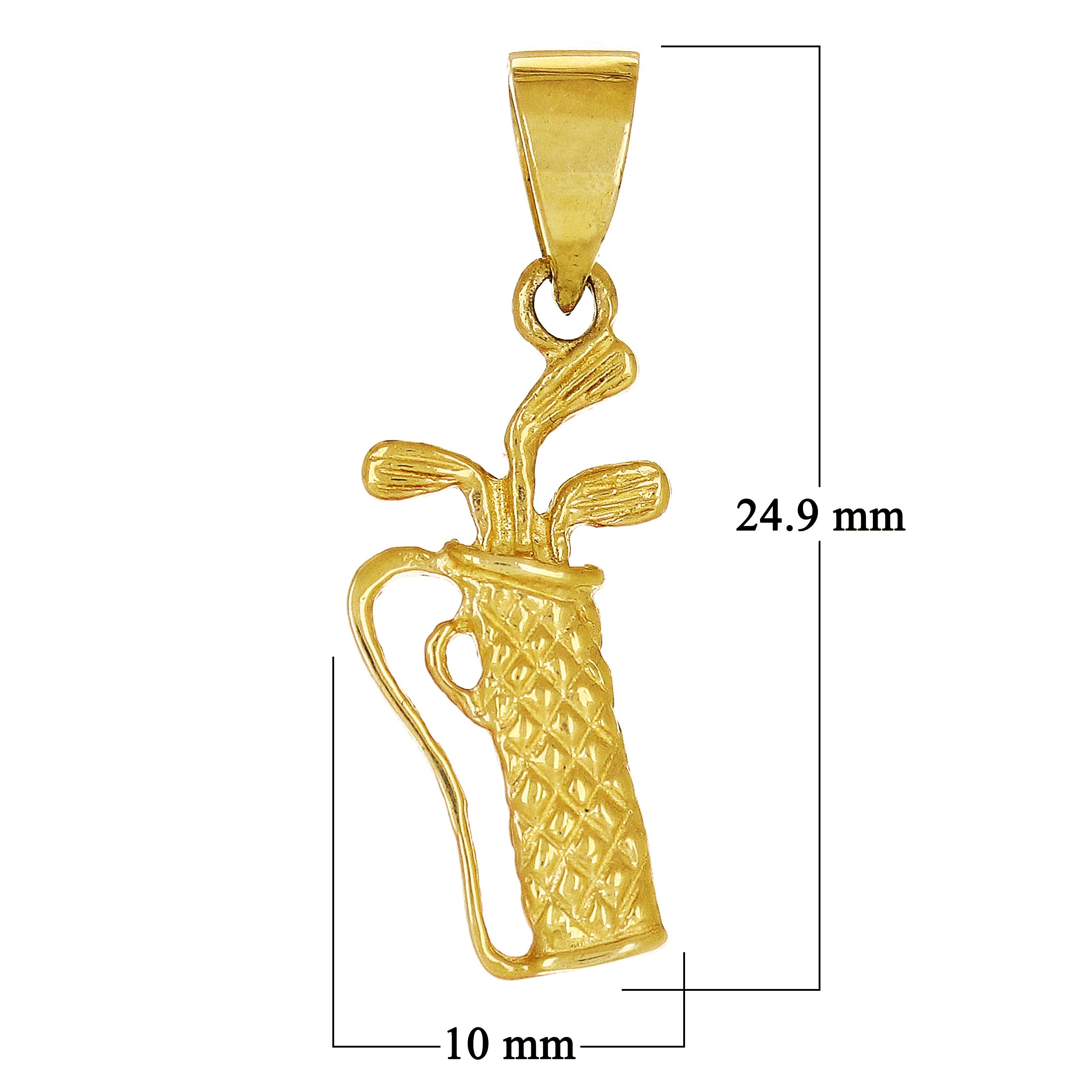 14k Yellow White or Rose Gold Solid Golf Ball Golf Charm Pendant 1.3 grams