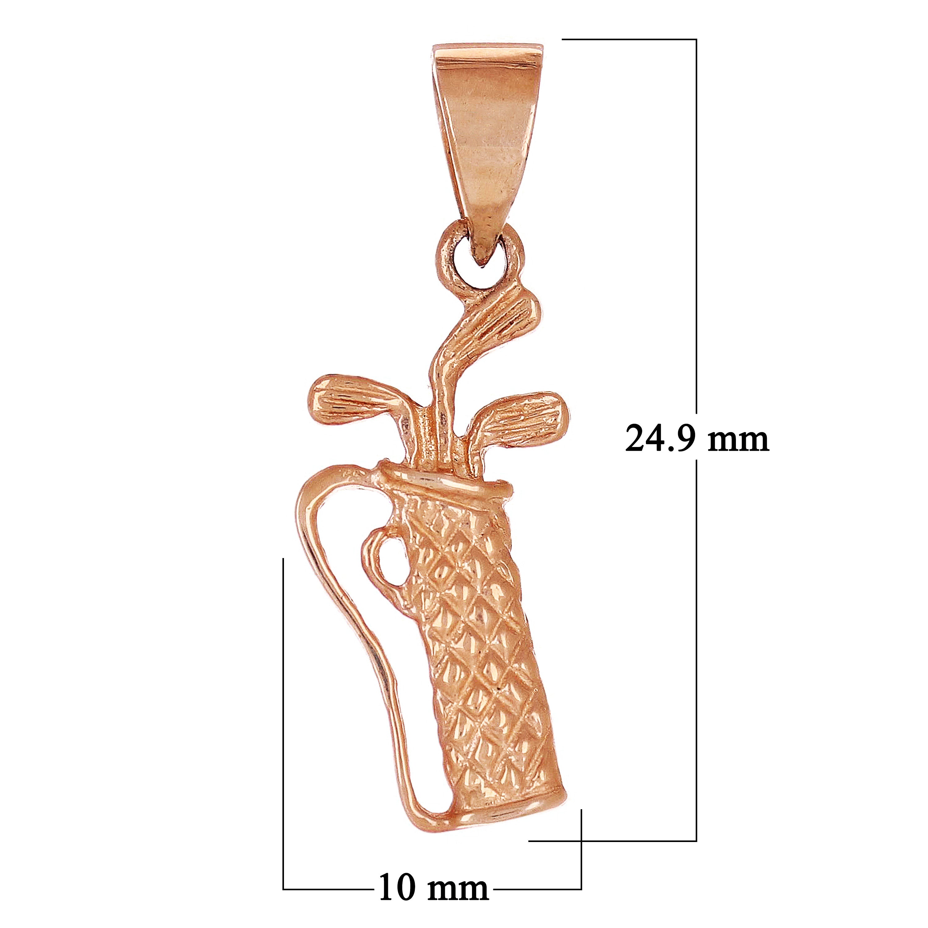 14k Yellow White or Rose Gold Solid Golf Ball Golf Charm Pendant 1.3 grams