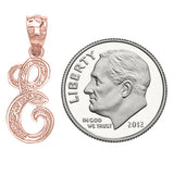 14k Yellow White or Rose Gold Initial Letter Alphabet A-Z Charm Pendant