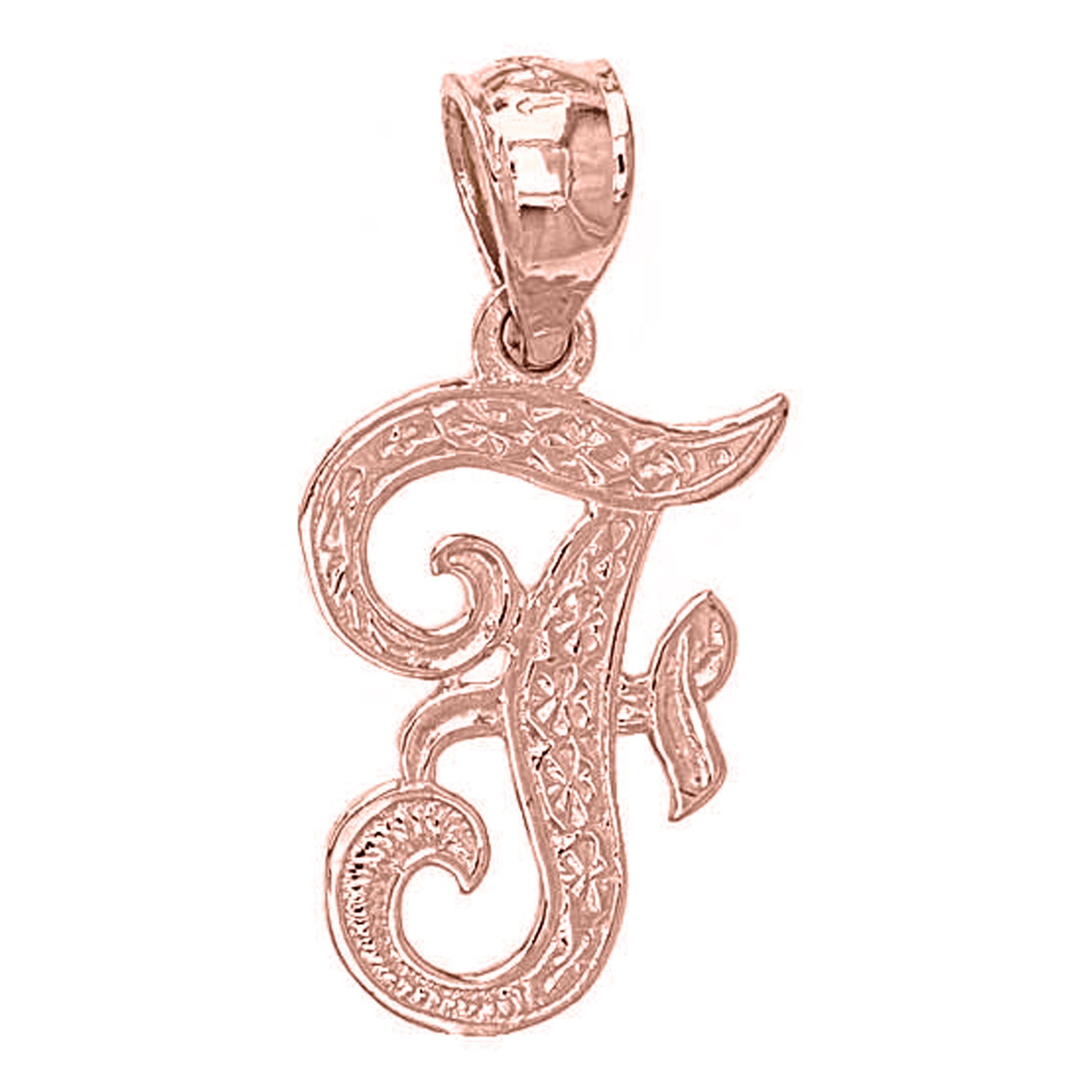 14k Yellow White or Rose Gold Initial Letter Alphabet A-Z Charm Pendant