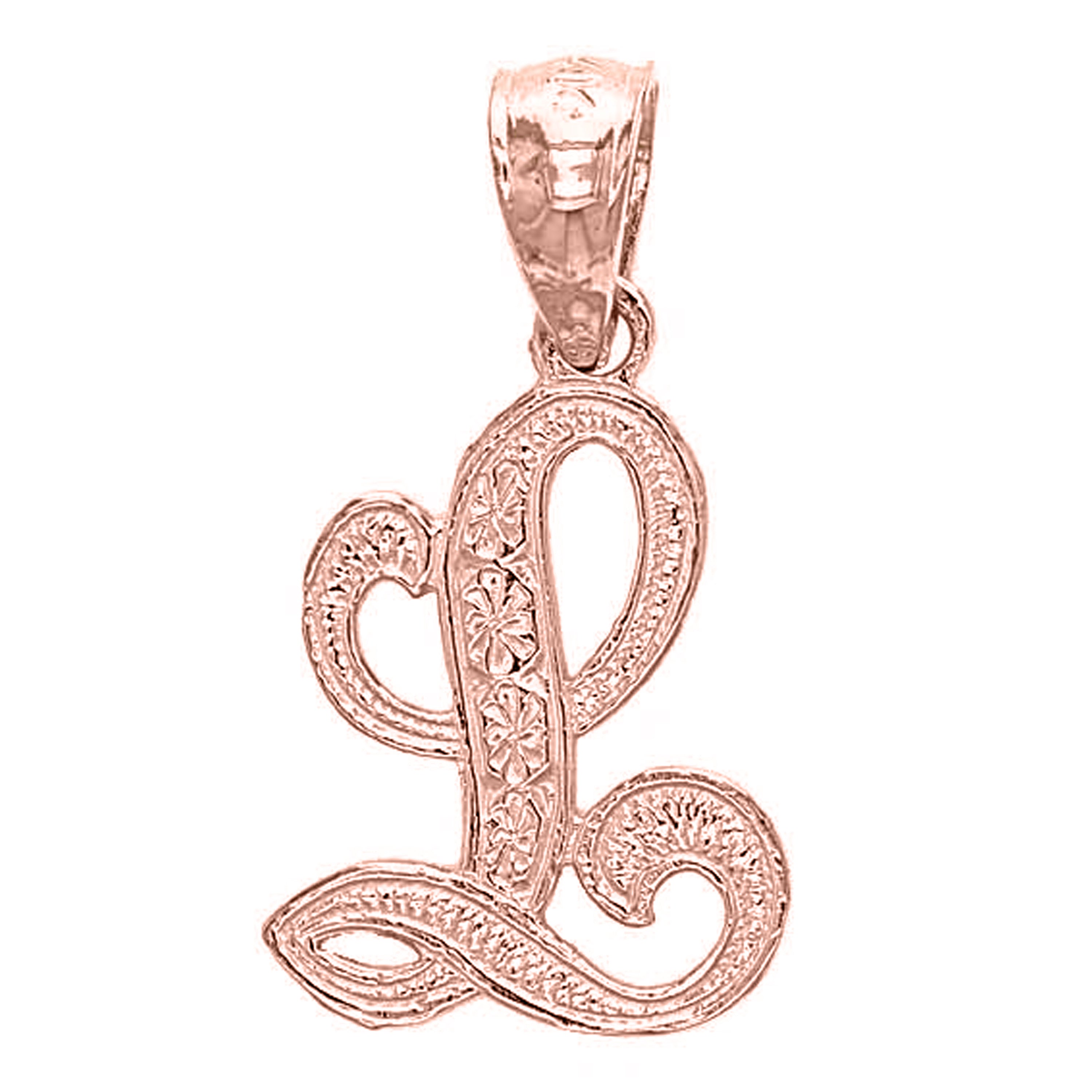 14k Yellow White or Rose Gold Initial Letter Alphabet A-Z Charm Pendant