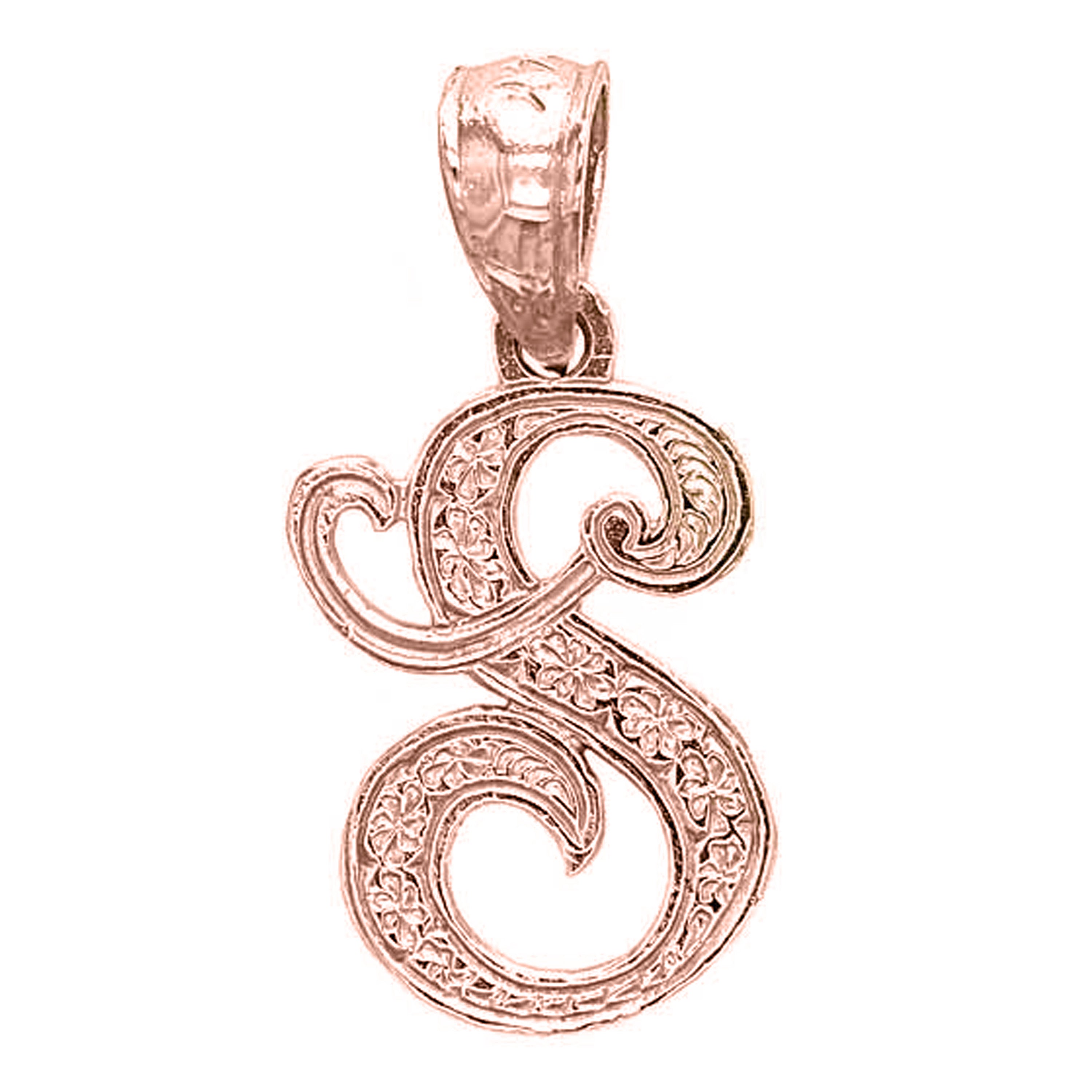 14k Yellow White or Rose Gold Initial Letter Alphabet A-Z Charm Pendant