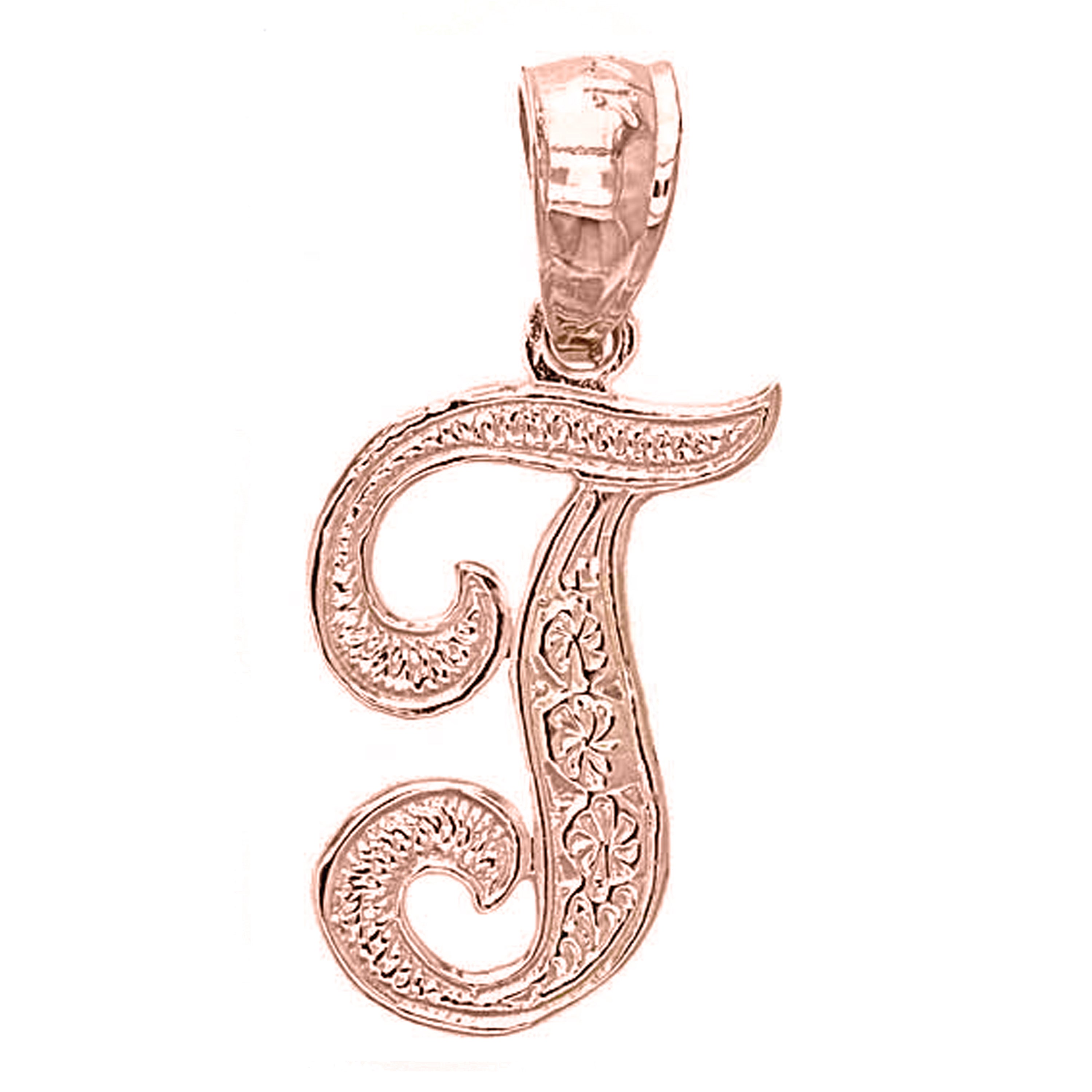 14k Yellow White or Rose Gold Initial Letter Alphabet A-Z Charm Pendant