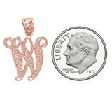 14k Yellow White or Rose Gold Initial Letter Alphabet A-Z Charm Pendant