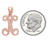 14k Yellow White or Rose Gold Initial Letter Alphabet A-Z Charm Pendant