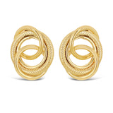 Italian 14k Yellow or White & Rose Gold Rope Eternity Love Knot Stud Earrings