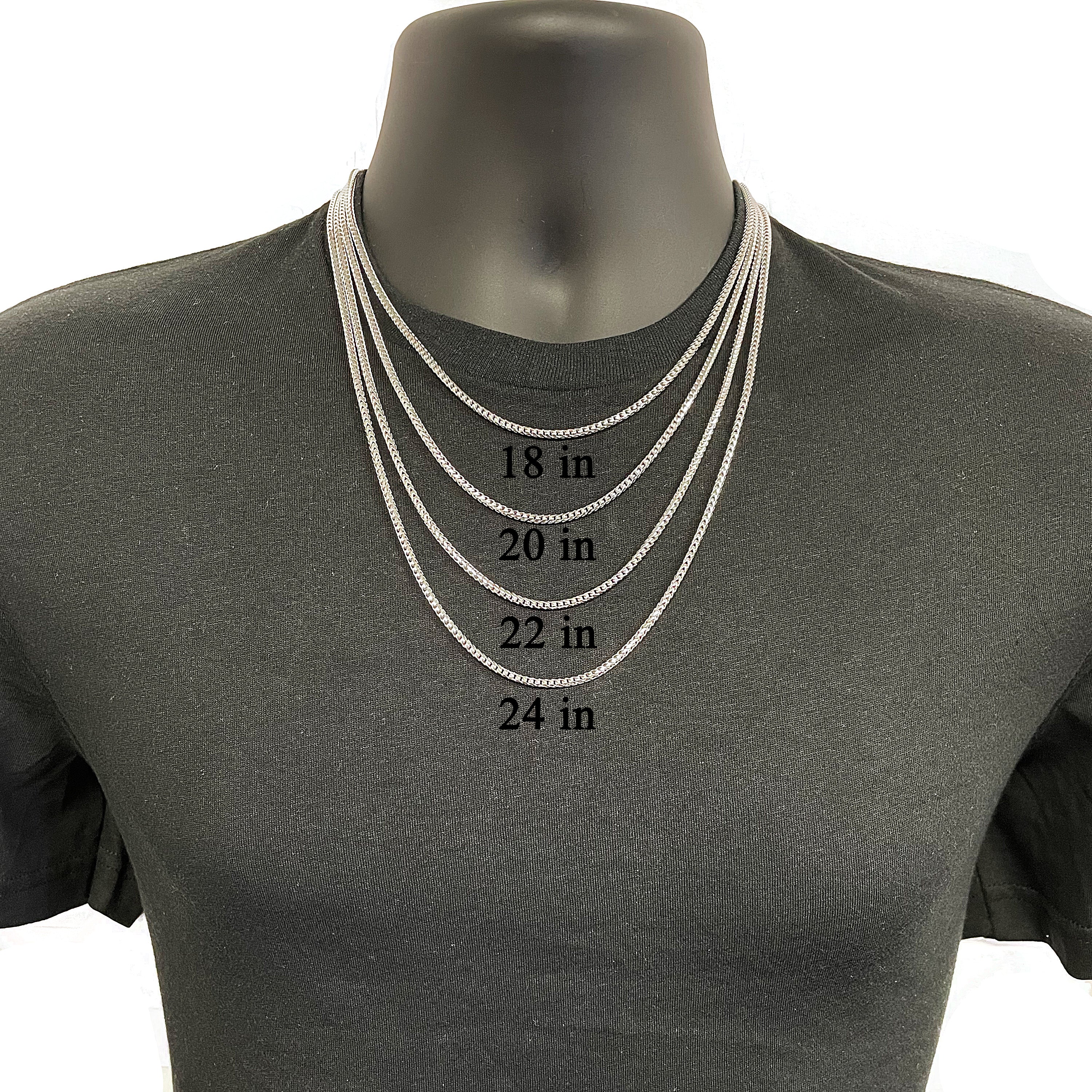 Italian 14k White Gold Solid Diamond Cut Franco Chain Necklace 18" - 26" 2.7mm