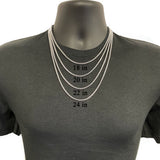 Italian 14k White Gold Solid Diamond Cut Franco Chain Necklace 18" - 26" 2.7mm