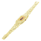 10k Yellow Gold Nugget Watch Link Geneve Guadalupe Diamond Watch 7-7.5" 45 grams