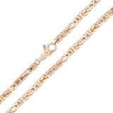 10k Yellow Gold Solid Square Byzantine Necklace 20" - 24" 4.7mm