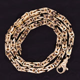 10k Yellow Gold Solid Square Byzantine Necklace 20" - 24" 4.7mm