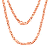 14k Yellow White or Rose Gold Handmade Fashion Link Necklace 24" 4.5mm 63 grams