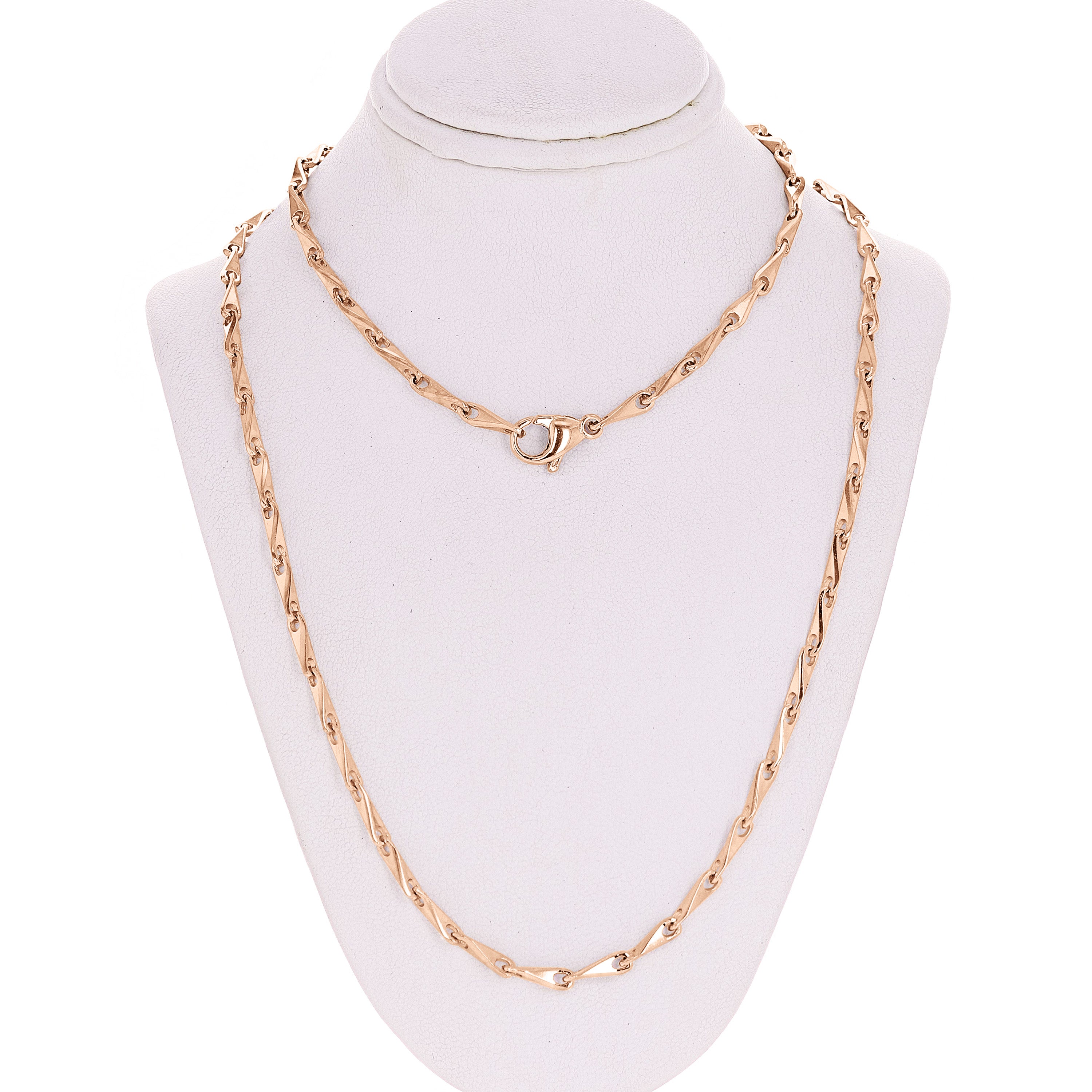 14k Yellow White or Rose Gold Handmade Fashion Link Necklace 18" 3mm 18 grams