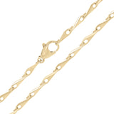14k Yellow White or Rose Gold Handmade Fashion Link Necklace 18" 3mm 18 grams