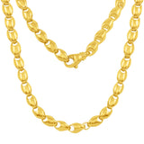 14k White Gold Handmade Fashion Link Necklace 24" 7.5mm 91 grams